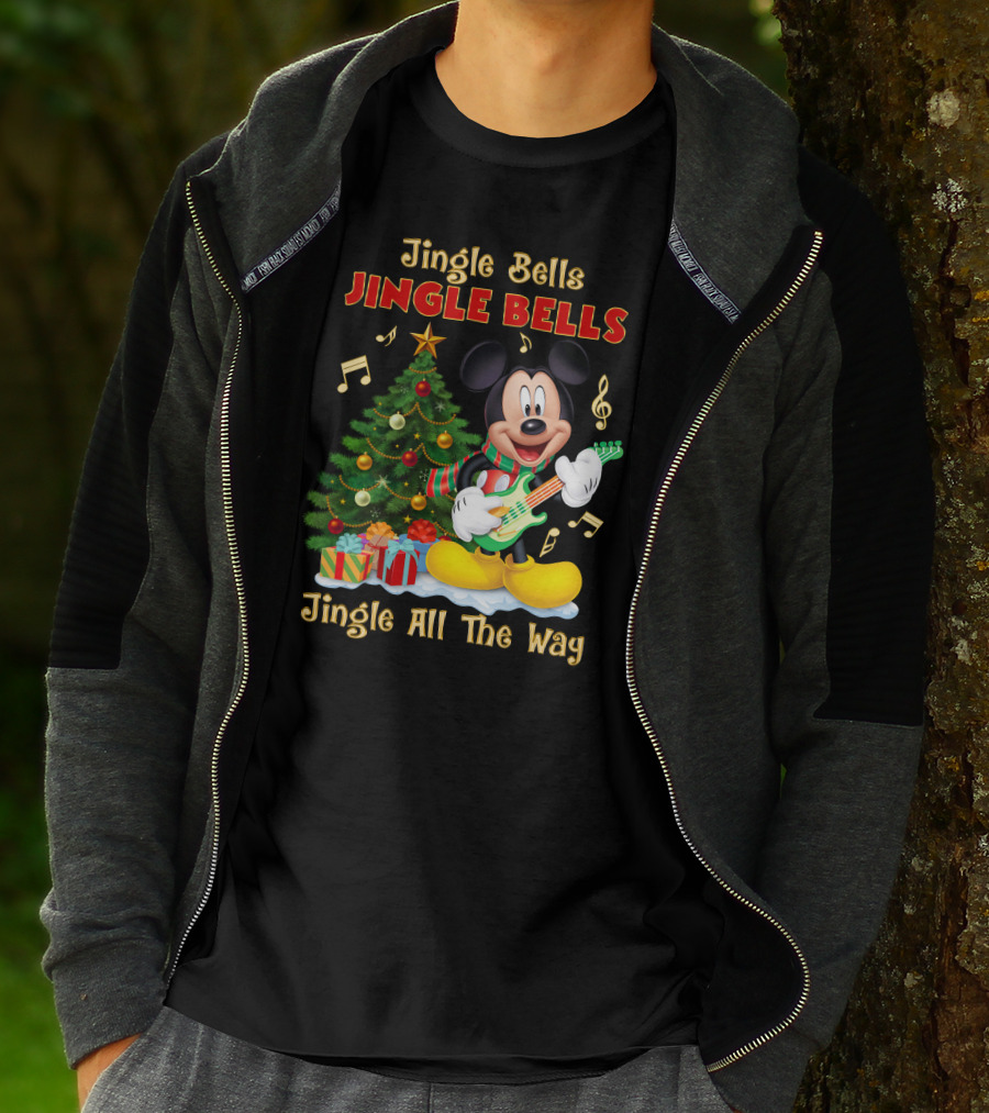 Jingle Bells Jingle Bells Mickey Jingle All The Way Christmas Tree T-Shirt