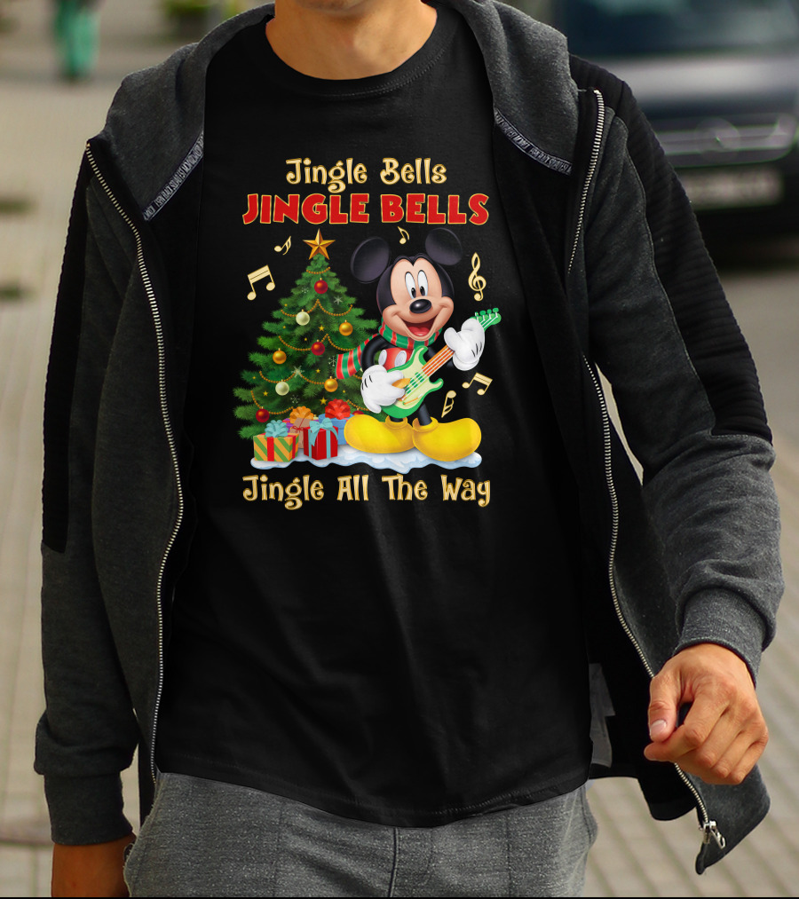Jingle Bells Jingle Bells Mickey Jingle All The Way Christmas Tree T-Shirt