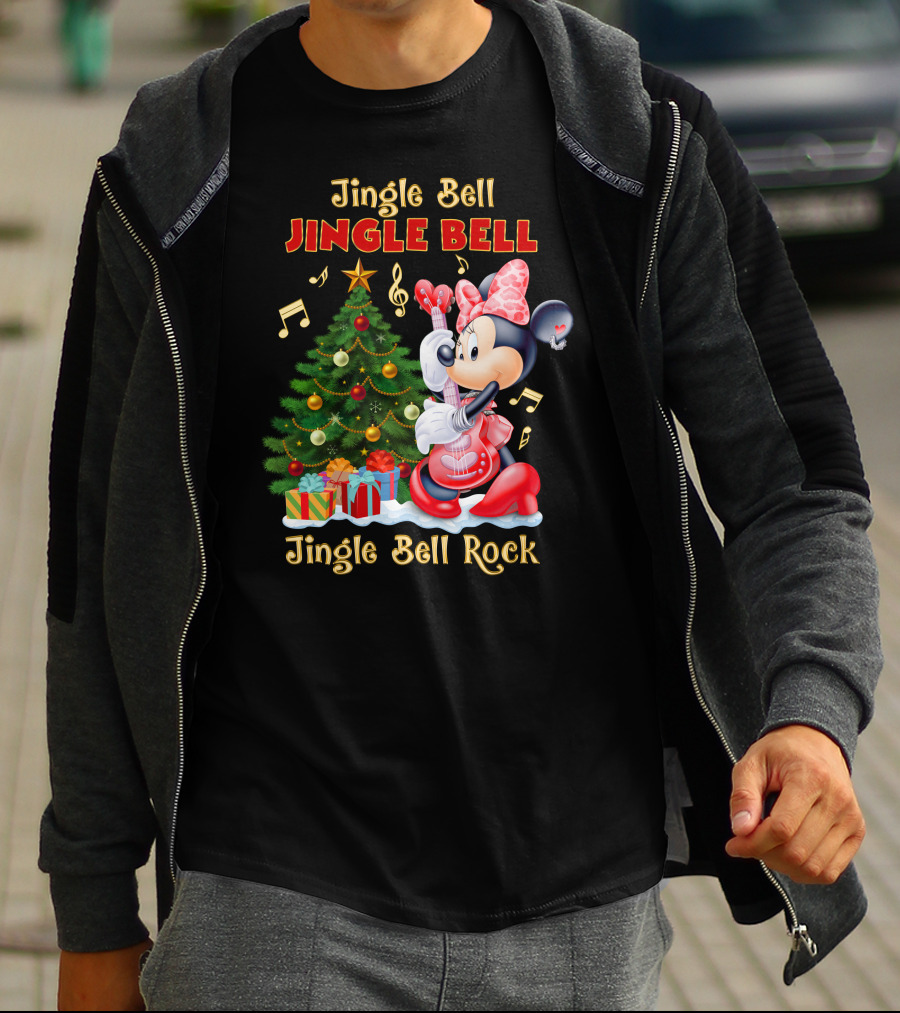 Jingle Bell Jingle Bell Jingle Bell Rock Minnie Mouse Christmas Tree Gifts T-Shirt