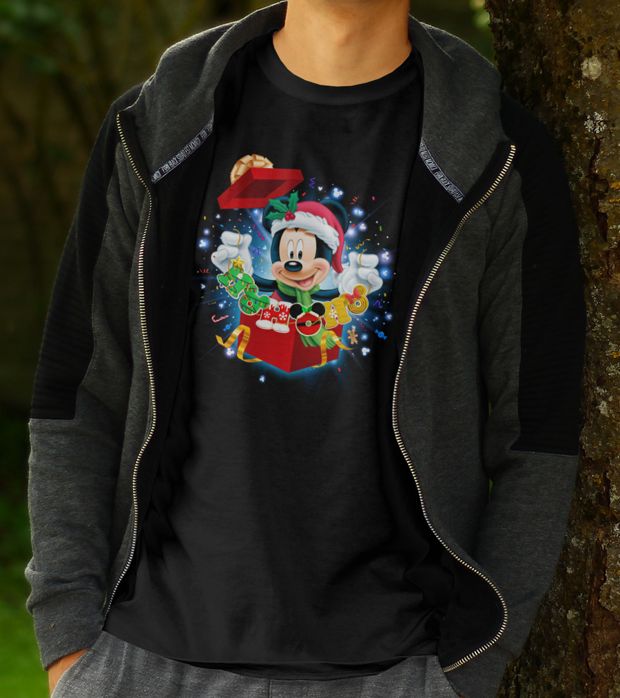 Mickey Mouse Christmas Holiday Surprise Present T-Shirt