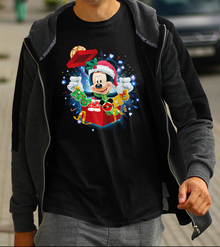 Mickey Mouse Christmas Holiday Surprise Present T-Shirt