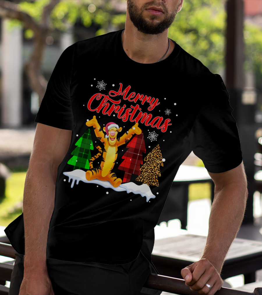 Merry Christmas Tigger Winter Holiday Celebration T-Shirt