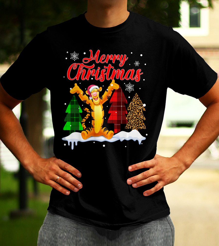 Merry Christmas Tigger Winter Holiday Celebration T-Shirt