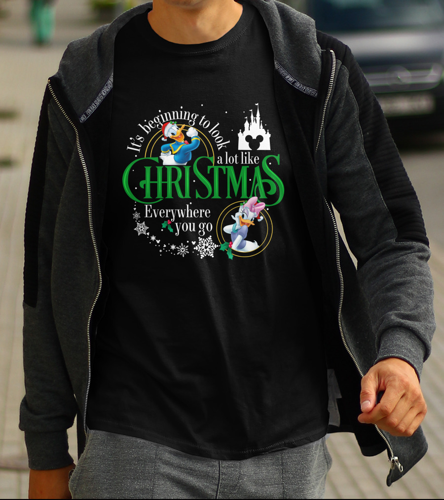 It's Beginning To Look A Lot Like Christmas Everywhere You Go Donald And Daisy T-Shirt