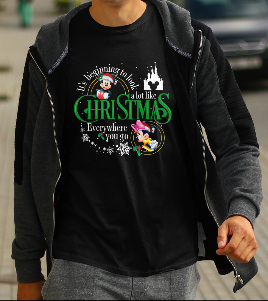 It's Beginning To Look A Lot Like Christmas Mickey Minnie Everywhere You Go T-Shirt