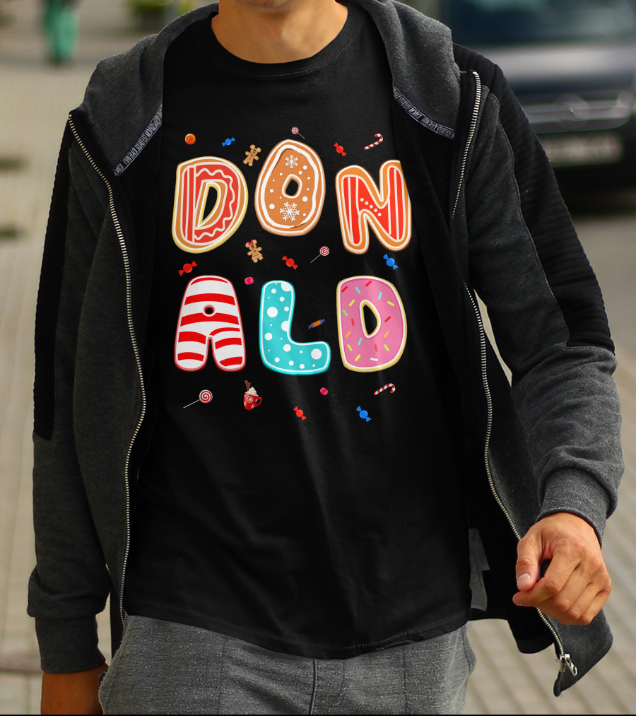 Donald Christmas Candy Gingerbread Festive Theme T-Shirt