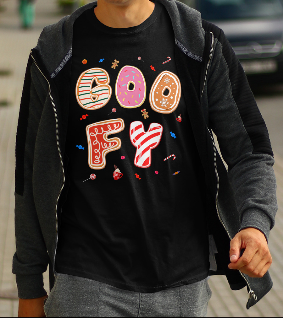 Goofy Cookie Holiday Treats Candy Cane Gingerbread T-Shirt