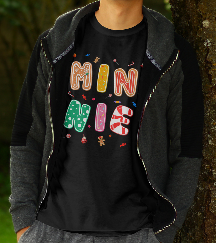 Minnie Christmas Candy And Gingerbread Theme T-Shirt