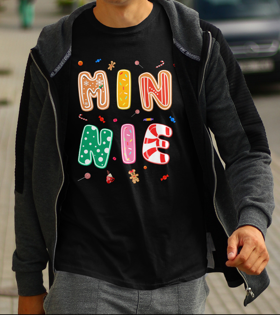 Minnie Christmas Candy And Gingerbread Theme T-Shirt