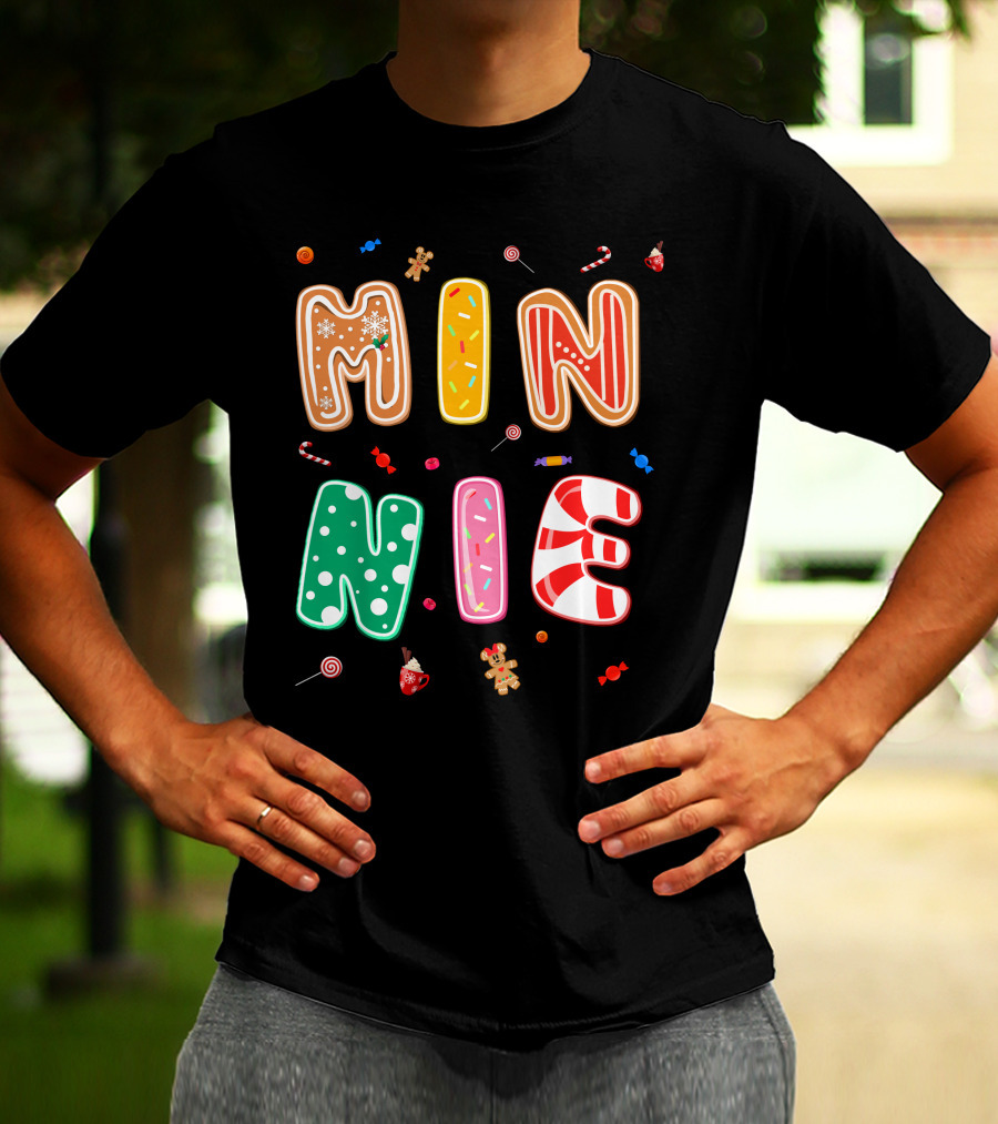 Minnie Christmas Candy And Gingerbread Theme T-Shirt