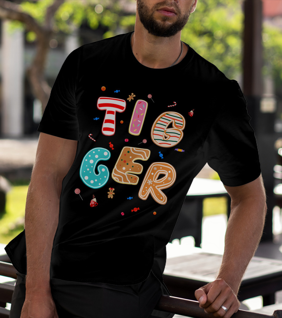 Tigger Candy Cane Gingerbread Christmas Treats T-Shirt