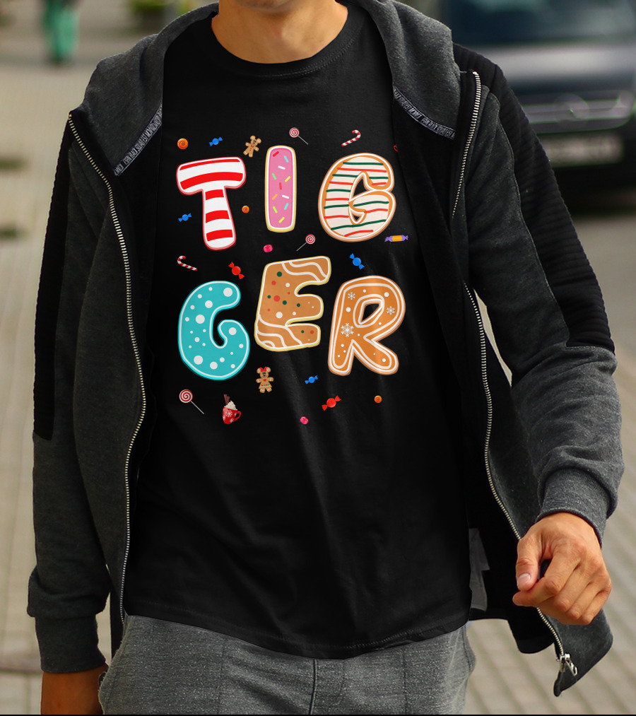 Tigger Candy Cane Gingerbread Christmas Treats T-Shirt