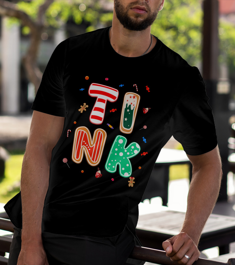 Tink Christmas Candy Gingerbread Holiday Letters T-Shirt