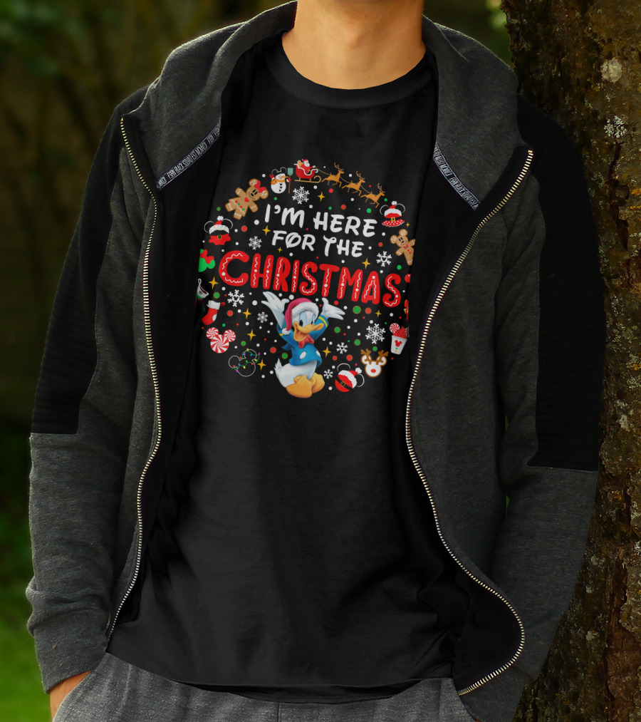 I'm Here For The Christmas Donald Duck Holiday Celebration T-Shirt
