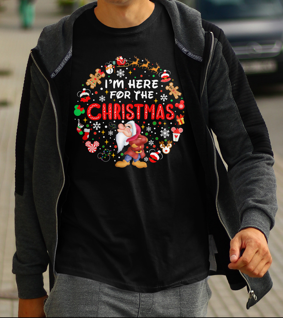 I'm Here For The Christmas Grumpy Dwarf Holiday Festivities T-Shirt