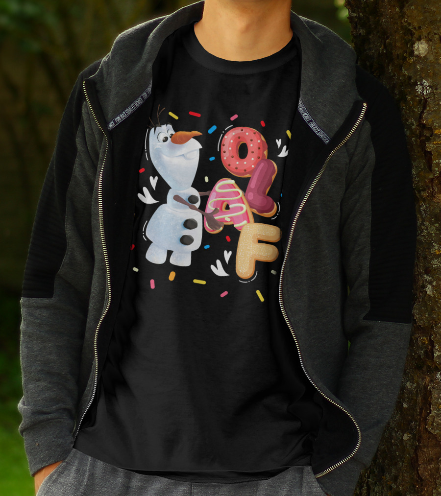 Olaf Doughnut Letters With Colorful Sprinkles Snowman T-Shirt