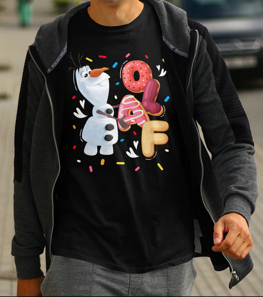Olaf Doughnut Letters With Colorful Sprinkles Snowman T-Shirt