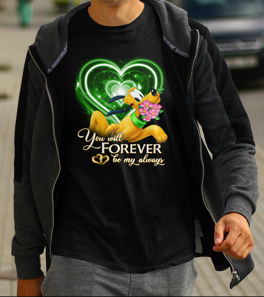 Pluto You Will Forever Be My Always Hearts And Flowers T-Shirt