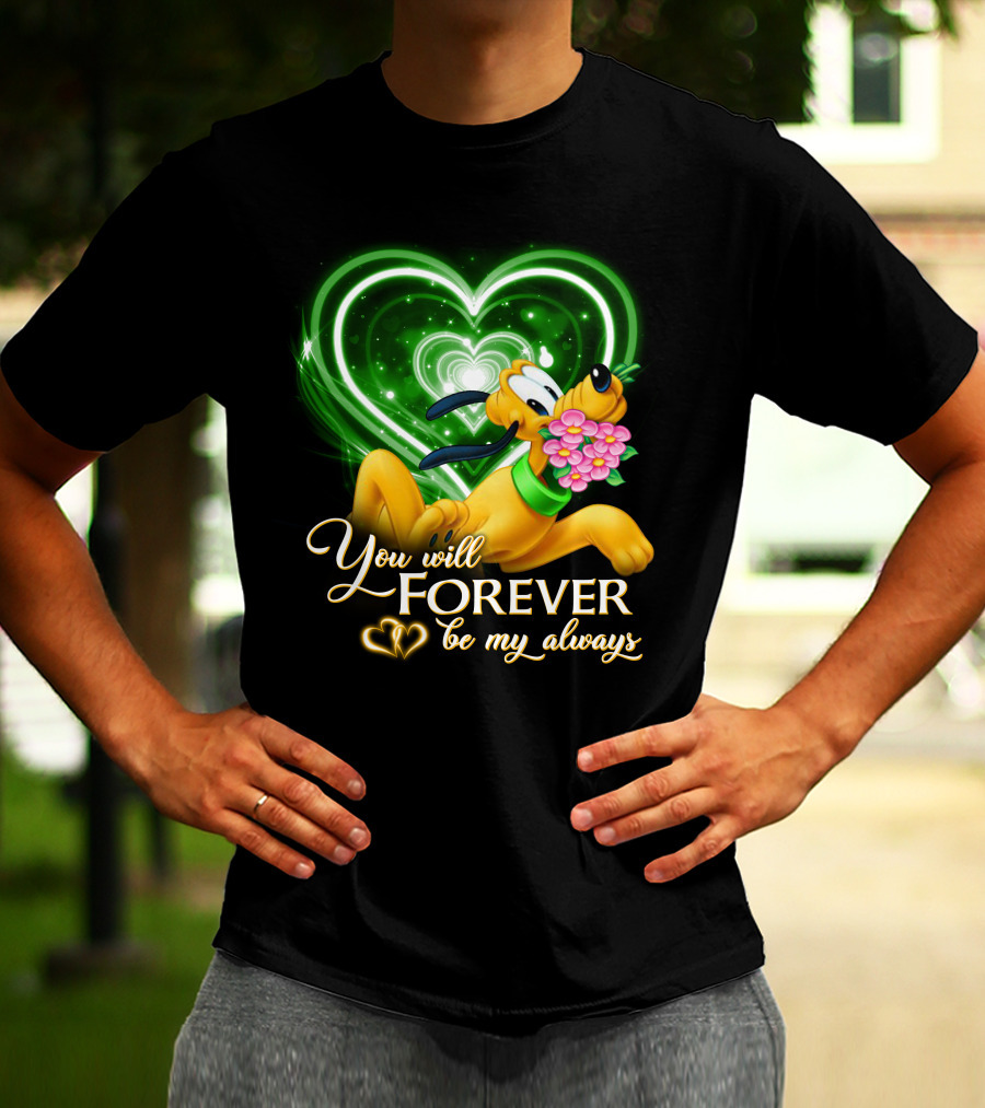 Pluto You Will Forever Be My Always Hearts And Flowers T-Shirt