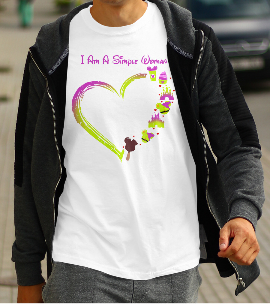 I Am A Simple Woman Castle Coffee Dopey Ice Cream Hearts T-Shirt