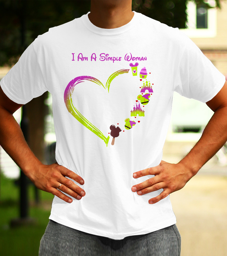 I Am A Simple Woman Castle Coffee Dopey Ice Cream Hearts T-Shirt