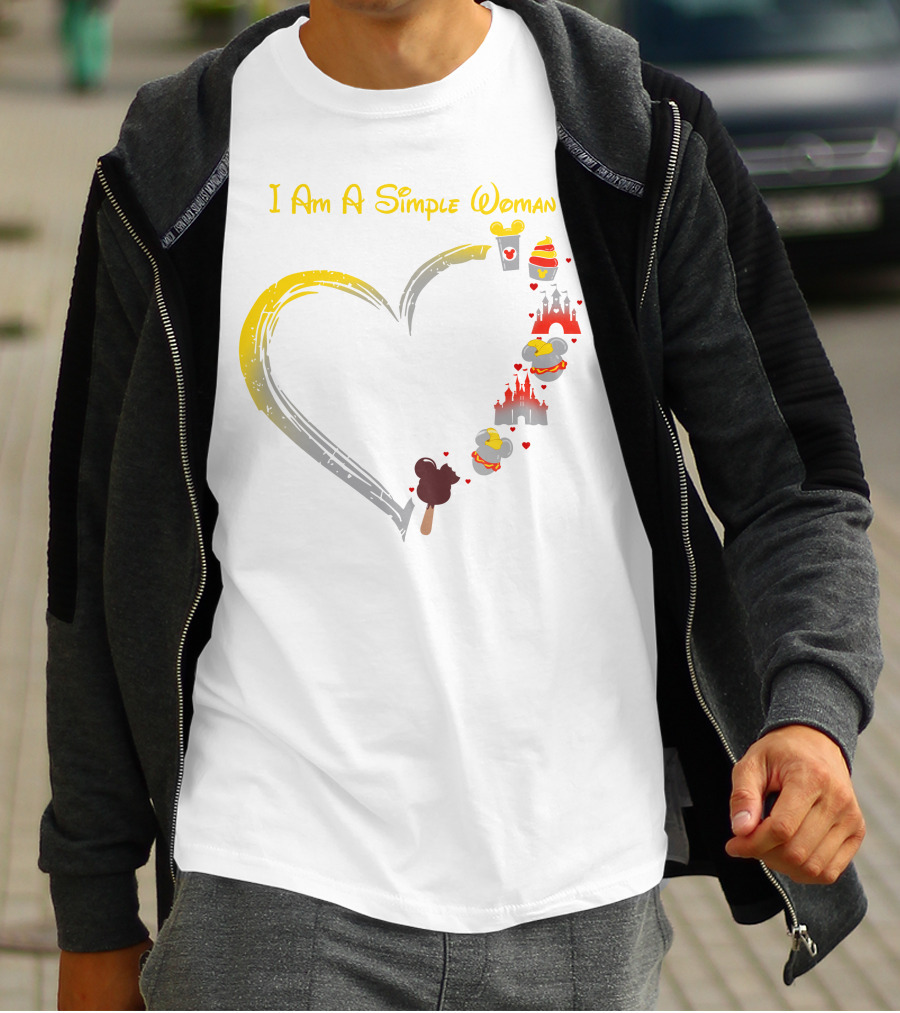 I Am A Simple Woman With Dumbo Ice Cream And Castle Hearts T-Shirt