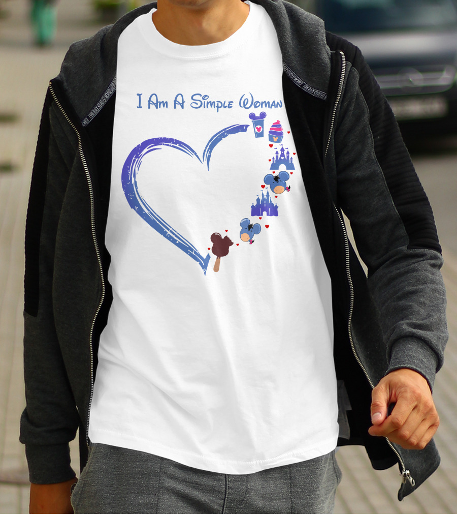 I Am A Simple Woman Mickey Castle Ice Cream Minnie Ears T-Shirt