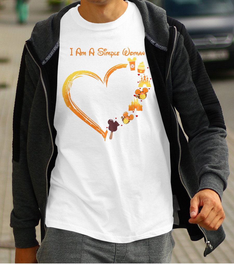 I Am A Simple Woman Mickey Treats Castle Heart T-Shirt