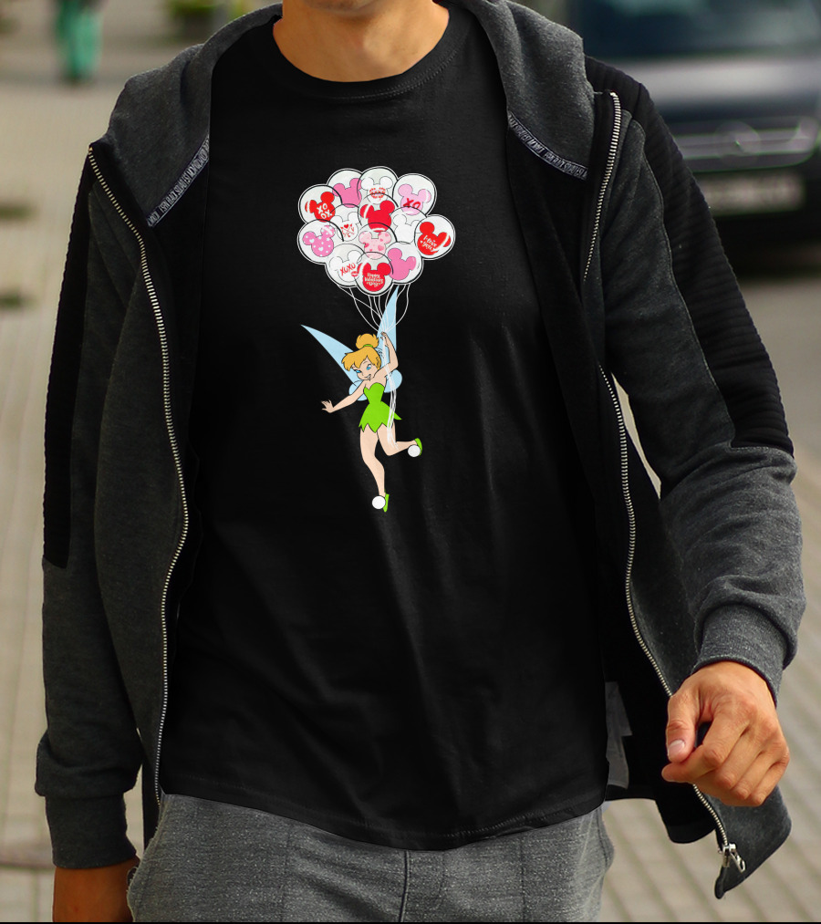 Tinkerbell Minnie Balloons Love Xoxo Disney Icons T-Shirt