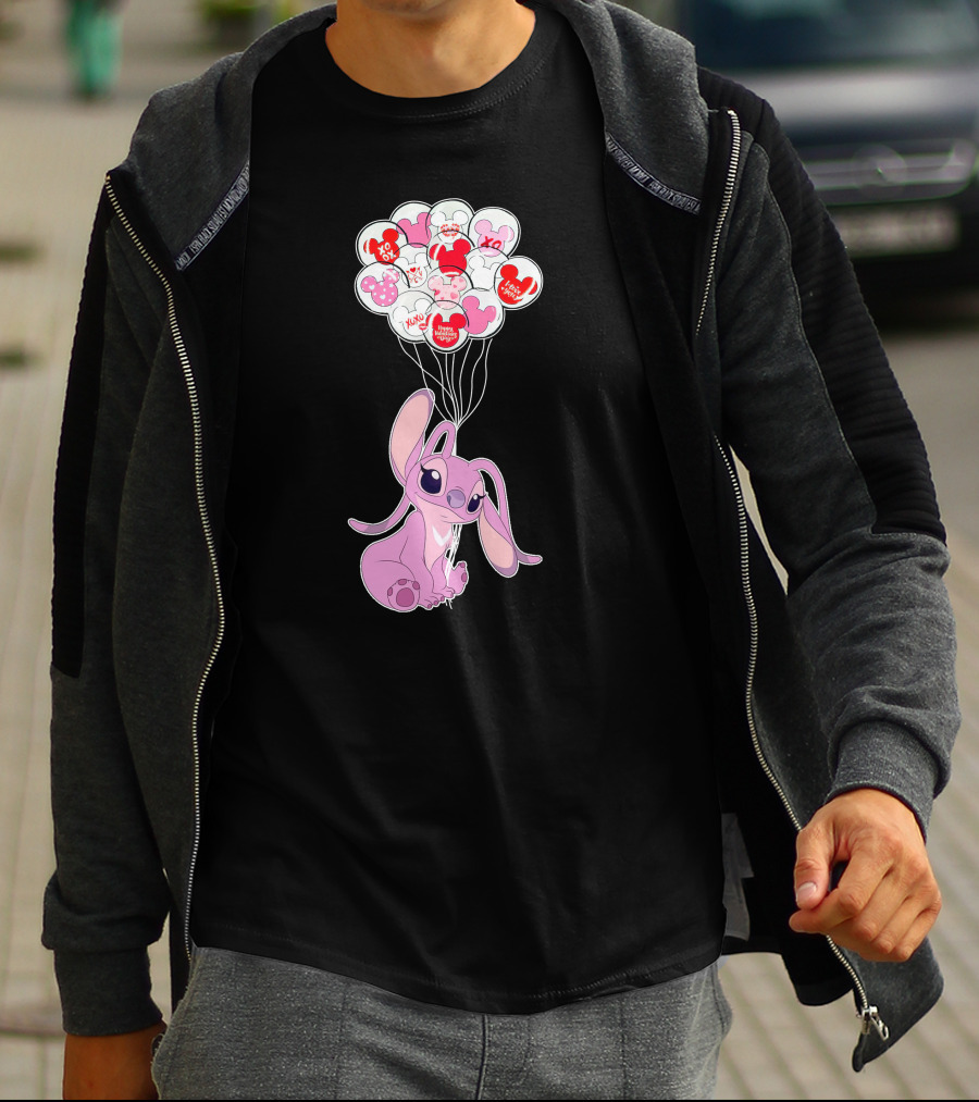Angel Valentine's Day Balloons And Hearts T-Shirt