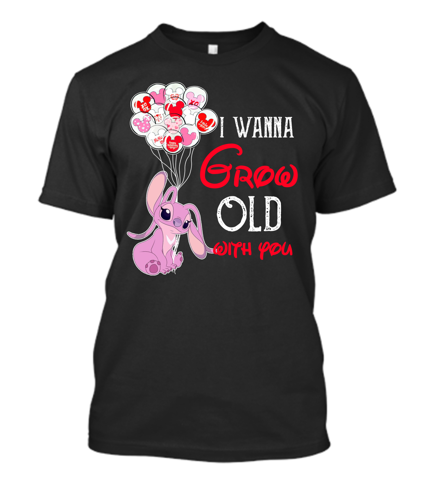 I Wanna Grow Old With You Angel Heart Balloons T-Shirt
