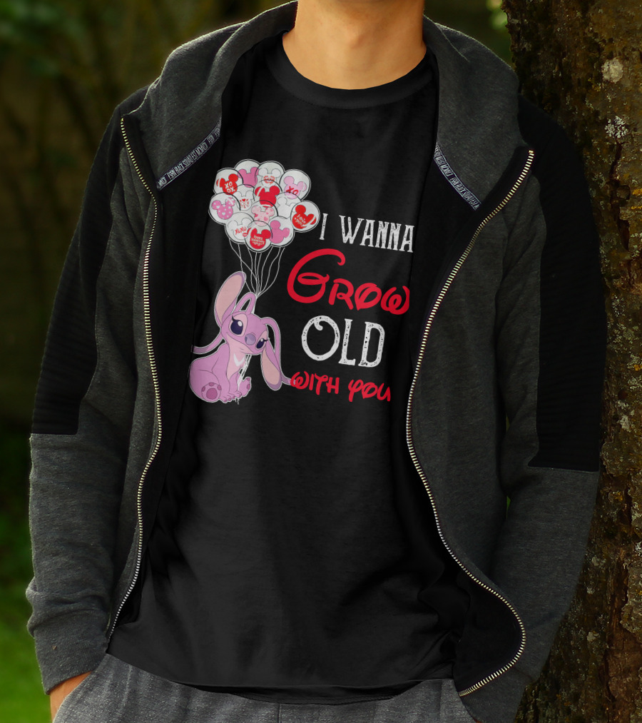 I Wanna Grow Old With You Angel Heart Balloons T-Shirt