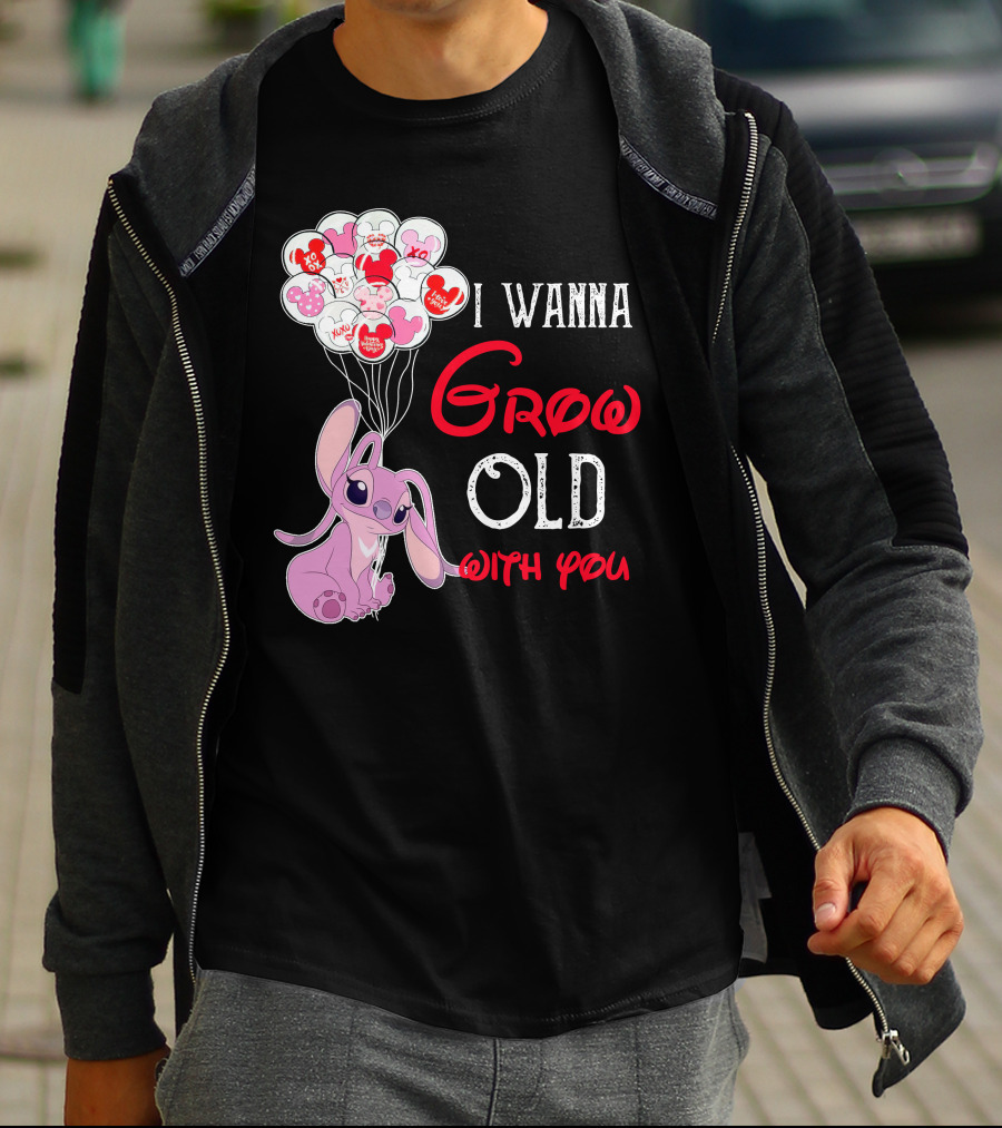 I Wanna Grow Old With You Angel Heart Balloons T-Shirt