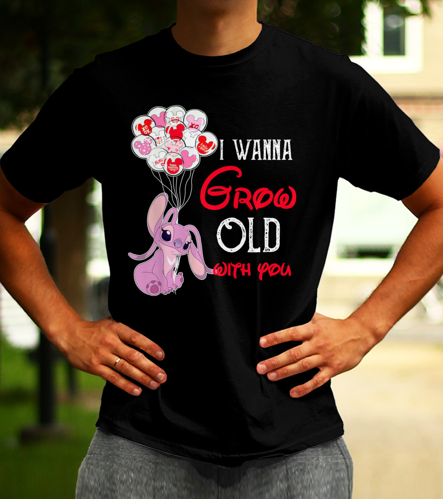 I Wanna Grow Old With You Angel Heart Balloons T-Shirt
