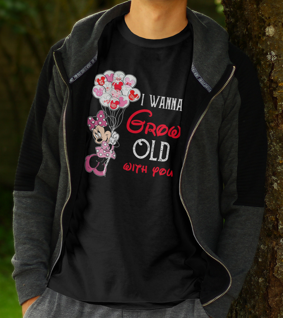 Minnie I Wanna Grow Old With You Balloons T-Shirt