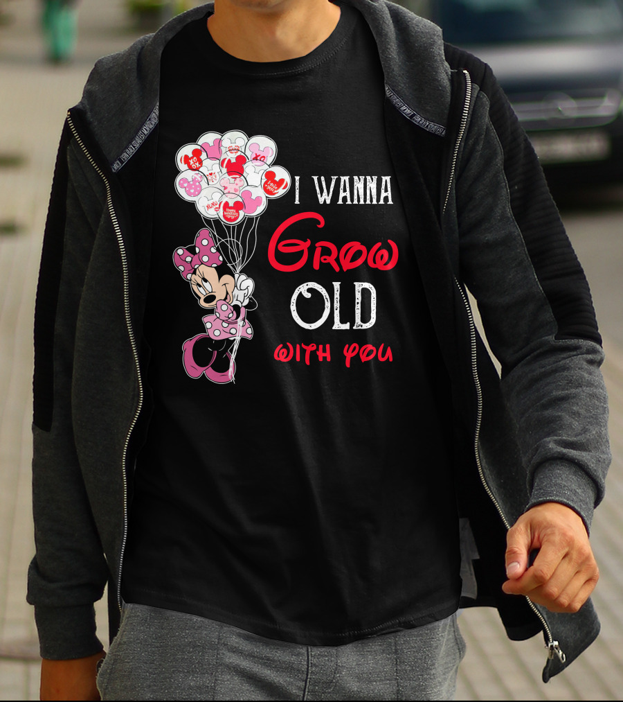 Minnie I Wanna Grow Old With You Balloons T-Shirt