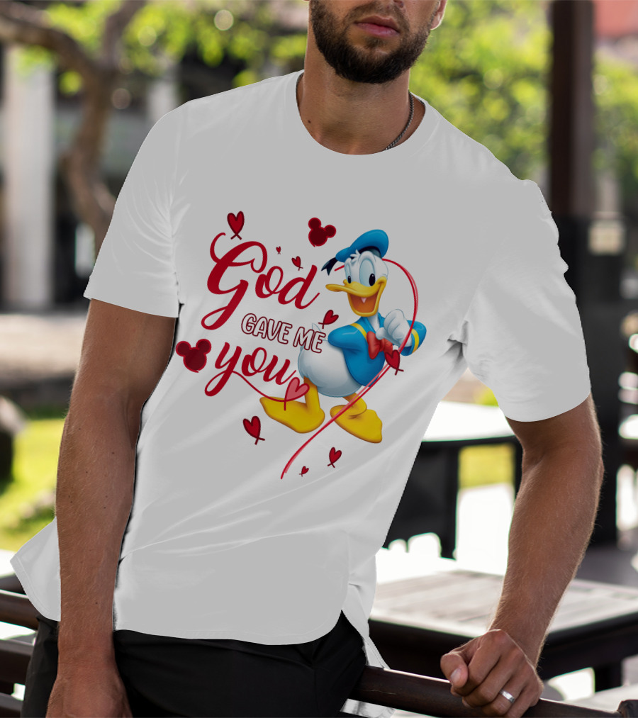 God Gave Me You Donald Duck Hearts Mickey Icons T-Shirt