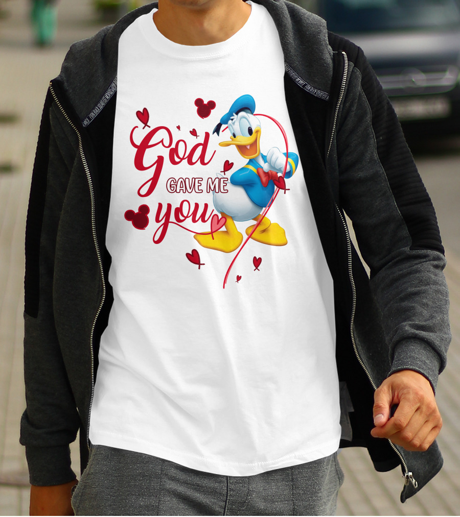 God Gave Me You Donald Duck Hearts Mickey Icons T-Shirt