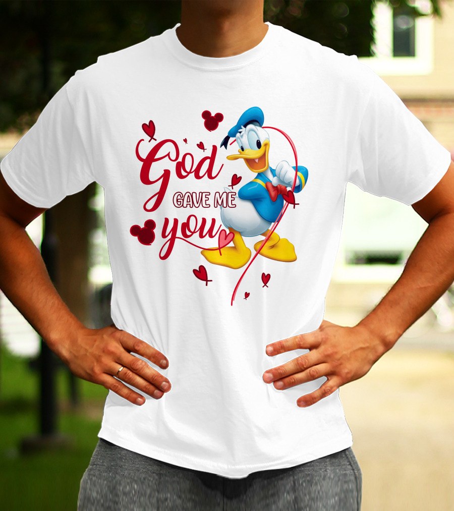 God Gave Me You Donald Duck Hearts Mickey Icons T-Shirt
