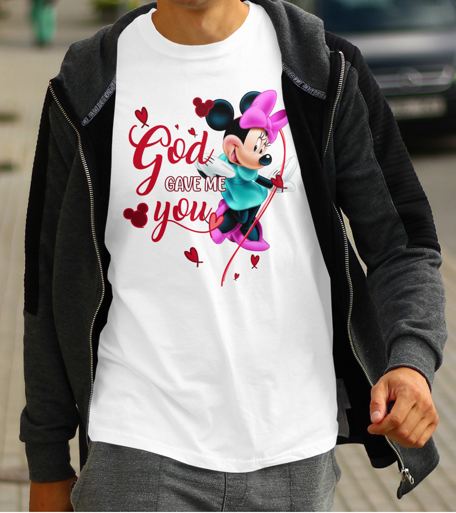 Minnie God Gave Me You Hearts And Bows T-Shirt