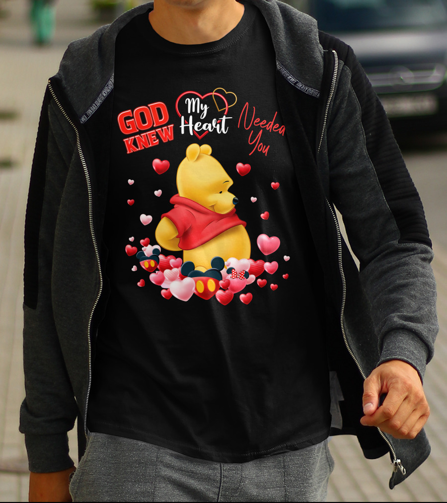 God Knew My Heart Needed You Pooh Mickey Minnie Hearts T-Shirt