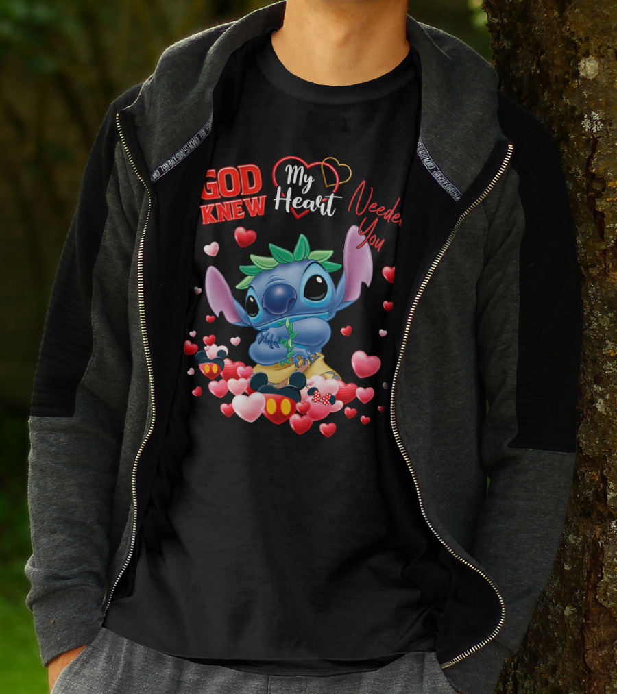 God Knew My Heart Needed You Stitch Hearts T-Shirt