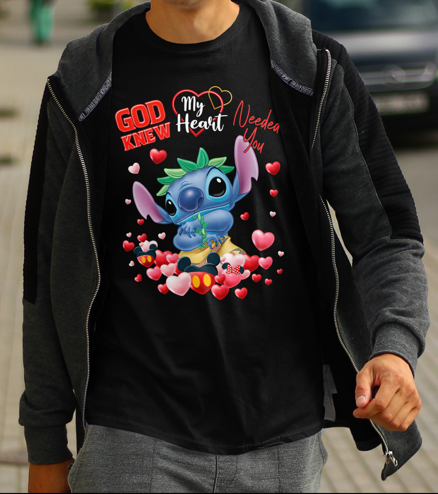 God Knew My Heart Needed You Stitch Hearts T-Shirt