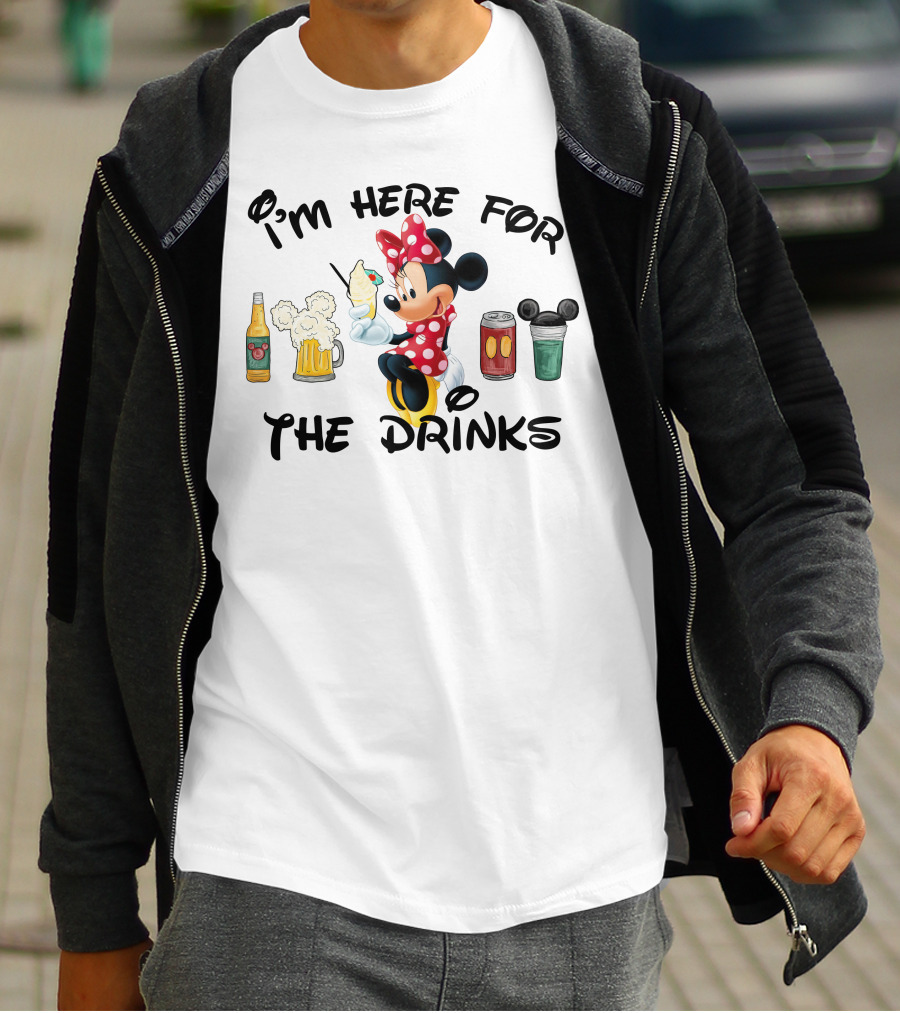 I'm Here For The Drinks Minnie Mouse T-Shirt