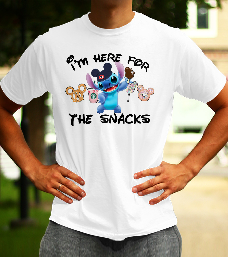 I'm Here For The Snacks Stitch Disney Treats T-Shirt