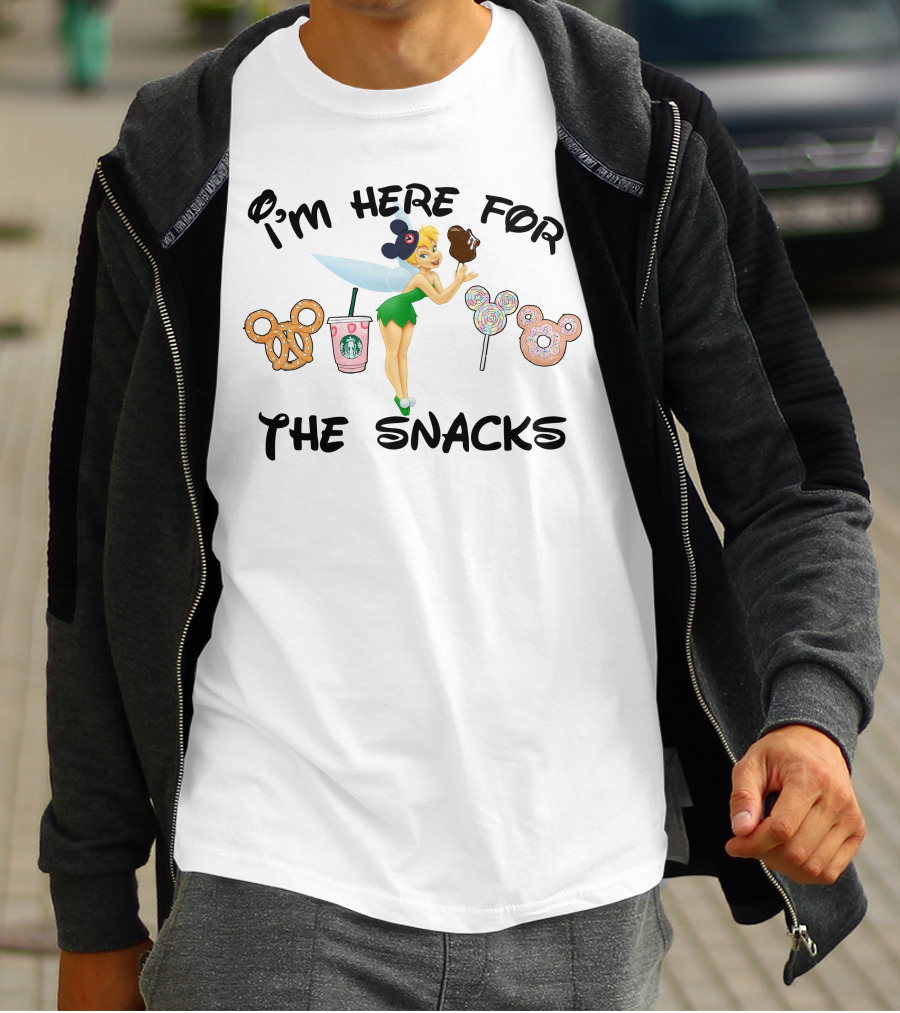 I'm Here For The Snacks Pretzel Starbucks Lollipop Donut T-Shirt