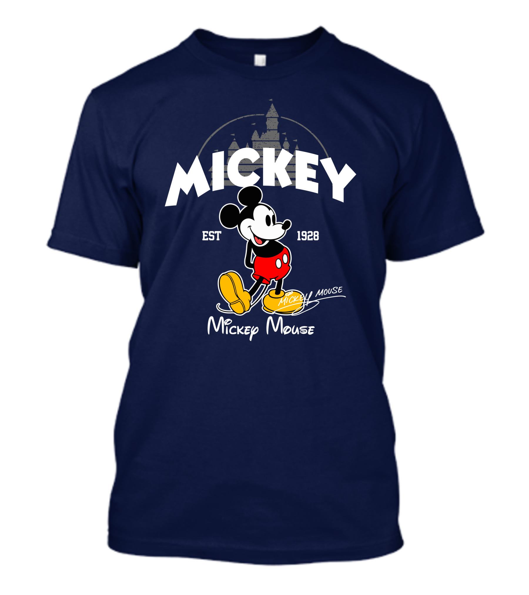 Mickey Mouse Est 1928 Castle Backdrop T-Shirt