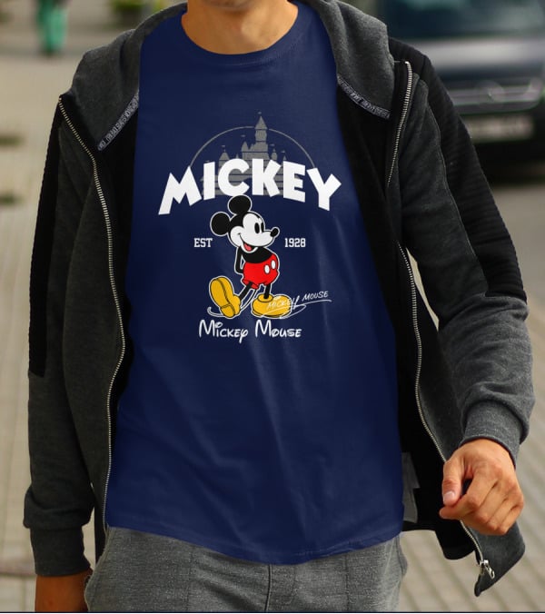 Mickey Mouse Est 1928 Castle Backdrop T-Shirt