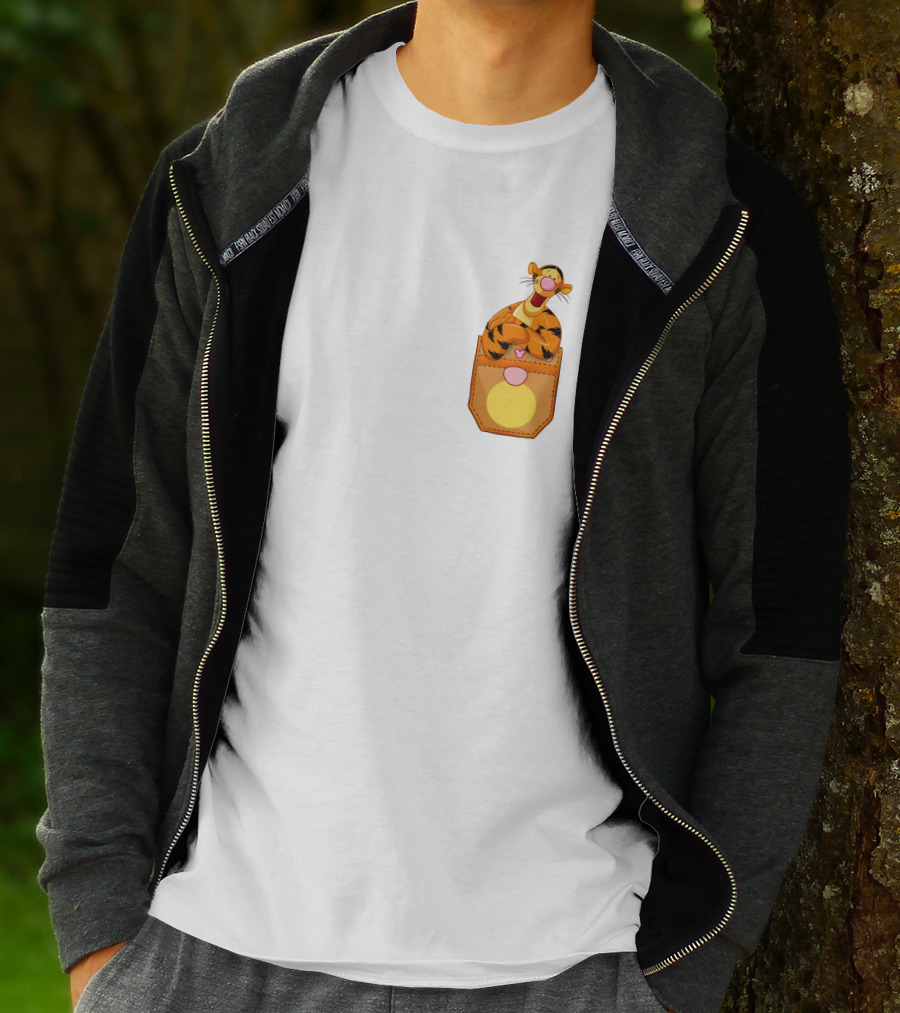 Tigger In Pocket Disney Winnie The Pooh Character T-Shirt