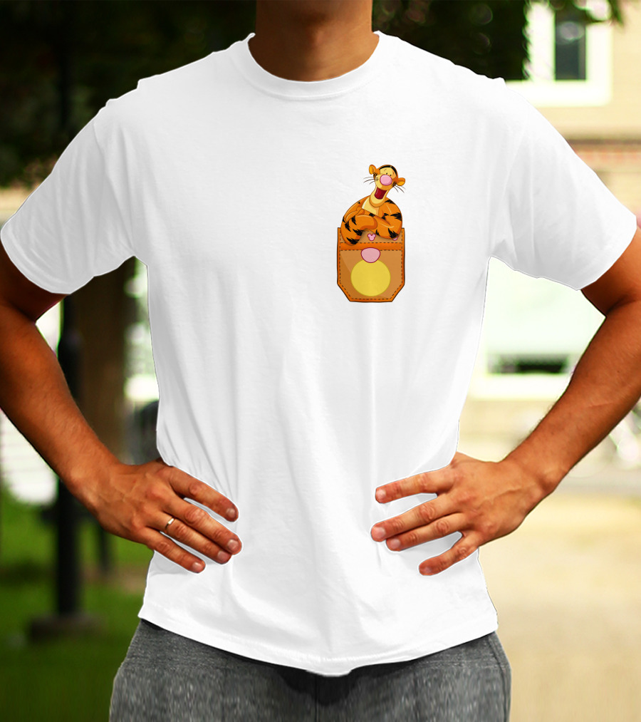 Tigger In Pocket Disney Winnie The Pooh Character T-Shirt